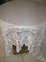 Beautiful vintage white lace panoramic curtain