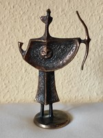 Muharos Lajos: Kelta íjász réz bronz ötvözet szobor Gönczi "Maxi" fotó művész hagyatékból