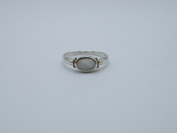 Uk0186 mother of pearl inlaid silver 925 ring size 53 1/2