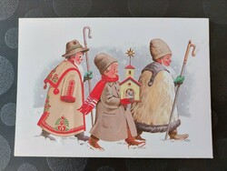 Retro Christmas card nativity scene 1985