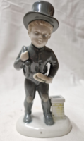 Old German porcelain chimney sweep boy, marked, in perfect condition