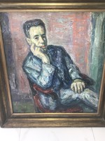 Vén Emil :Sebestyén András (1917-1995)zeneszerző , karmester portréja 1961. Olaj, vászon