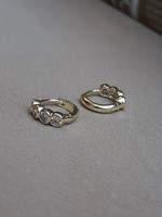 Gold-plated hoop earrings set with zircons