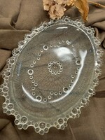 Oval glass serving bowl