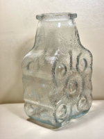 Pavel Panek cseh ﻿vastag préselt üvegből készült ritka gyűjtői váza. 70-es évek