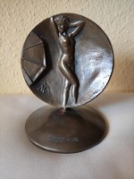 Naked bronze plaque xvi.Orsz.Szöv.Photo exhibition 1988. From the legacy of the photographer 