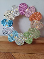 New! Egg wreath with colorful mandala decoration, hand painted, 20 cm