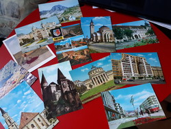 Foreign postcards, 12 postal stamps, Romanian, Slovak