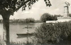 568 --- Futott képeslap   Gyopárosfürdő - csónakázó tó