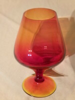 Üveg váza túlméretezett piros konyakos pohár 16x11cm brandy snifter vagy brandy ballon