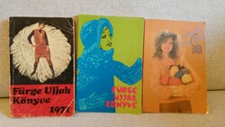 3 db kötés-horgolás-hímzés könyv 1971, 1978, 1987-ből