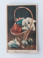 Régi képeslap húsvéti 1958