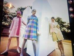 Vintage ruha: retro női gyapjú kabát pasztell színekben - 1966-os modell