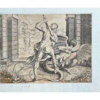 Frans Floris: Hercules megöli Ladont és leszedi az aranyalmákat F00325