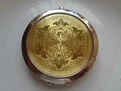 Metal pocket mirror with cupido putto angel decoration