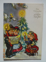 Régi grafikus karácsonyi üdvözlő képeslap