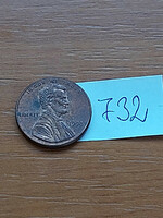 Usa 1 cent 1998 / d, abraham lincoln, copper-zinc 732