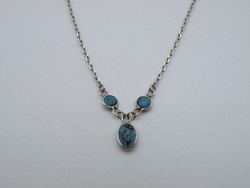 Uk0210 tiny blue stone silver pendant and necklace 925