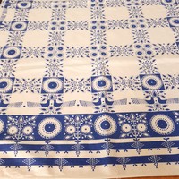 Tablecloth with a blue pattern