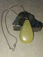 Jade pendant on a silver chain - 44 cm