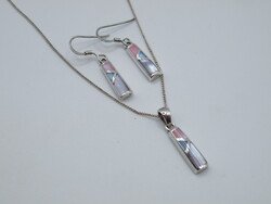 Uk0209 silver necklace and earring set 925