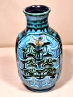 Türkíz Német váza Ü-Kerámia (Uebelacker)1244 17 / modell. 1960-as évek