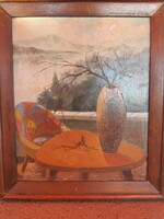 Retro Dunakanyart ábrázoló festmény ismeretlen festőtől