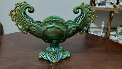 Zsolnay huge eozin openwork decorative bowl
