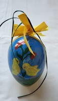 Easter plastic hanging large egg with bunny chick pattern