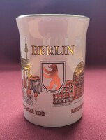 Berlin German porcelain cup mug with gold pattern Reichstag Brandenburg Gate pattern