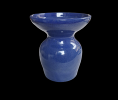Kék színű zsűrizett váza, vagy gyertyatartó