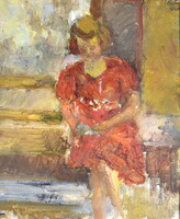 Bitay Anna (1940) MAROSVÁSÁRHELYI LÁNY PORTRÉJA