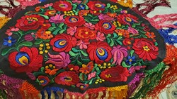 Matyó silk embroidered tablecloth in perfect condition. 60 Cm