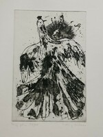 Large peacock etching by Csohány Kalman