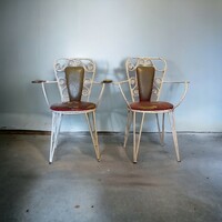 Retro, vintage kovàcsoltvas kerti székek 2 db egyben