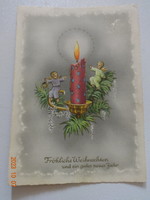 Régi grafikus karácsonyi/újévi  üdvözlő képeslap