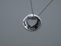 Uk0212 love silver pendant and necklace 925