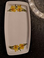 Retro lowland porcelain serving bowl with daffodil decor 36.5X19 cm