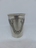 Szecessziós ezüst keresztelő pohár