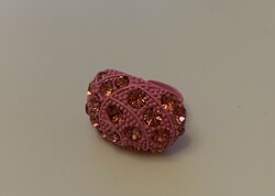 Óriási rózsaszín köves állítható koktélgyűrű koktél gyűrű 2,5 cm-es fejjel