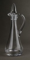 1Q391 Régi gyönyörű ecetes fújt üveg kínáló dugóval 20.5 cm
