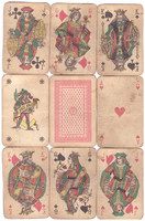 306. Dupla pakli nemzetközi képes francia kártya Játékkártyagyár 1960 körül