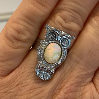 Adjustable bijou ring with owl figure 25 mm (a piece of a giant owl collection)