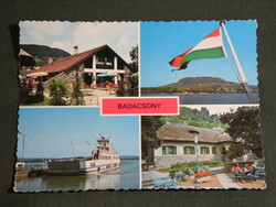 Postcard, Badacsony, mosaic details, wine bar, view, harbor, ferry, csard disco