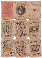 307. Dupla pakli nemzetközi képes francia kártya Játékkártyagyár 1970 körül