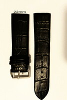 Crocodile pattern leather watch strap 22 mm