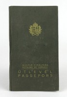 1Q389 Magyar Királyi pecsétes útlevél 1937 üzleti útlevél