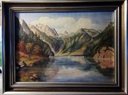 Amazing marked landscape, original frame (full size 60 x 80, oil)