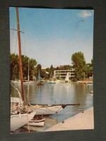 Postcard, Balatonfüred sailing club, beach pier detail