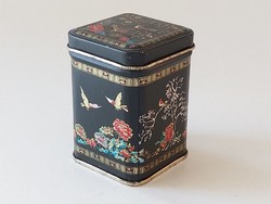 Régi mini fémdoboz keleti mintás teás doboz japán